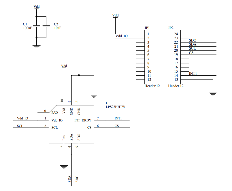 原理图 - STMicroelectronics STEVAL-MKI220V1适配器板